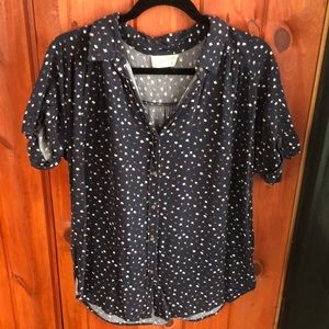 Button up shirt with floral print